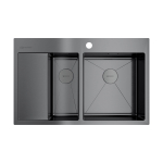 Мойка Omoikiri Akisame 78-2-R-GM нерж. сталь | Вороненая сталь