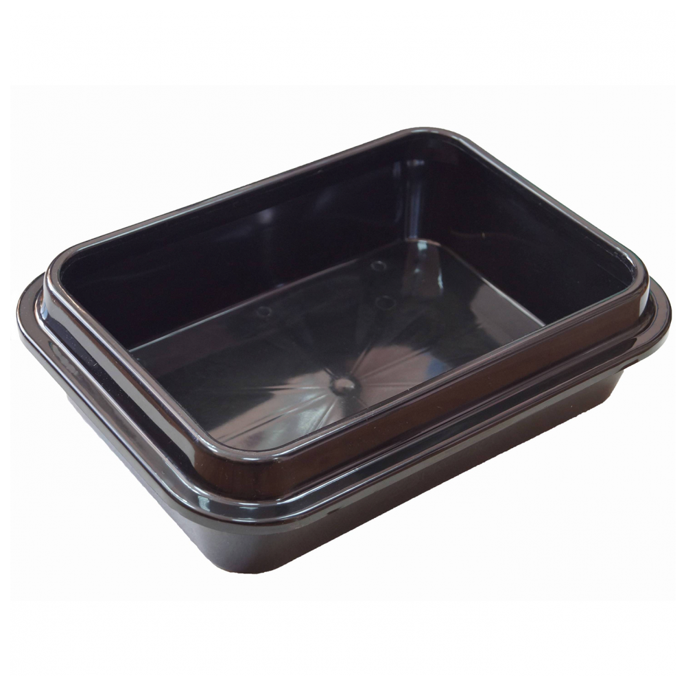 Туалет для кошек, Сибирская кошка Премиум, глубокий с бортиком (черный)