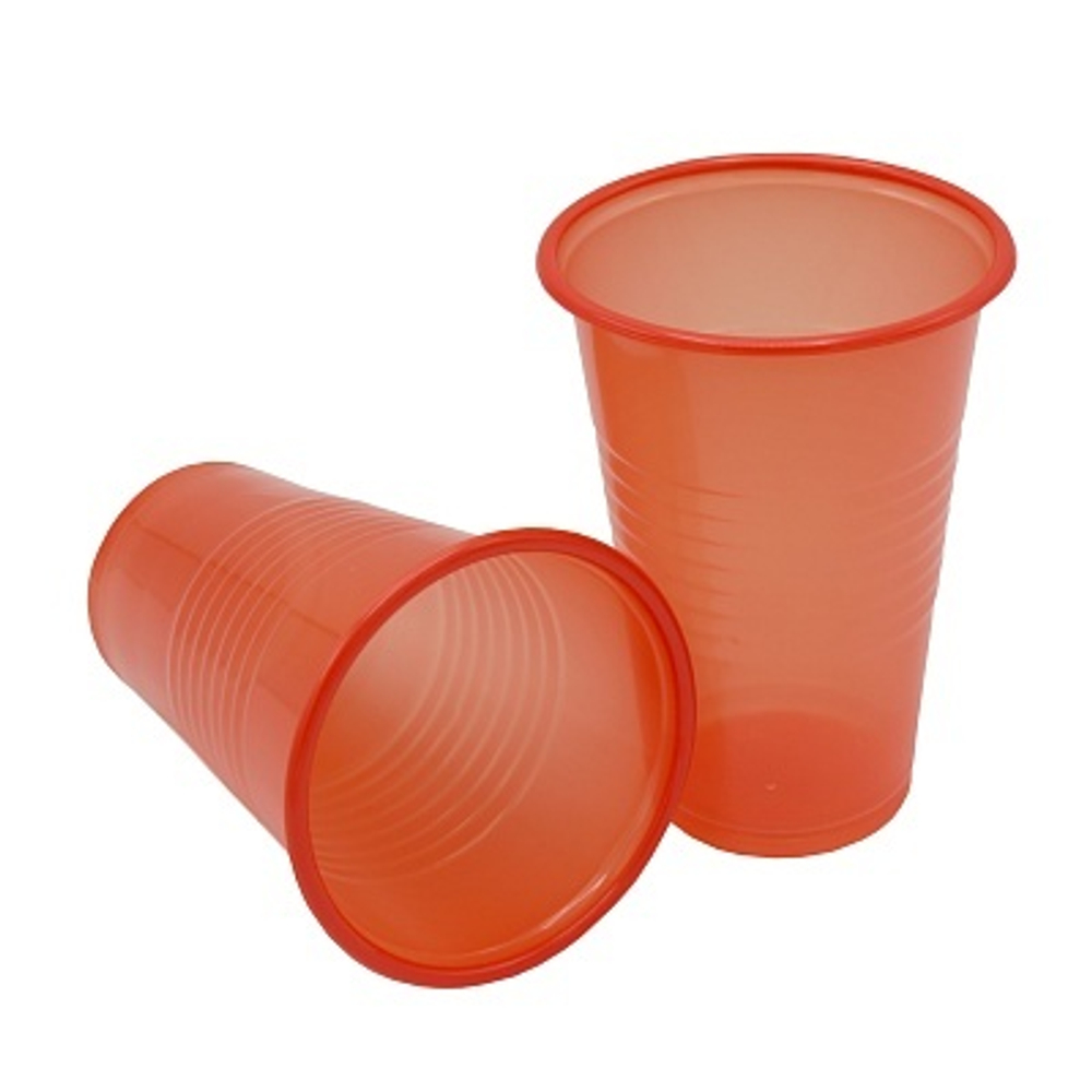 Стаканы пластиковые 200 мл 1,65 г ПП красные (100/3000шт)