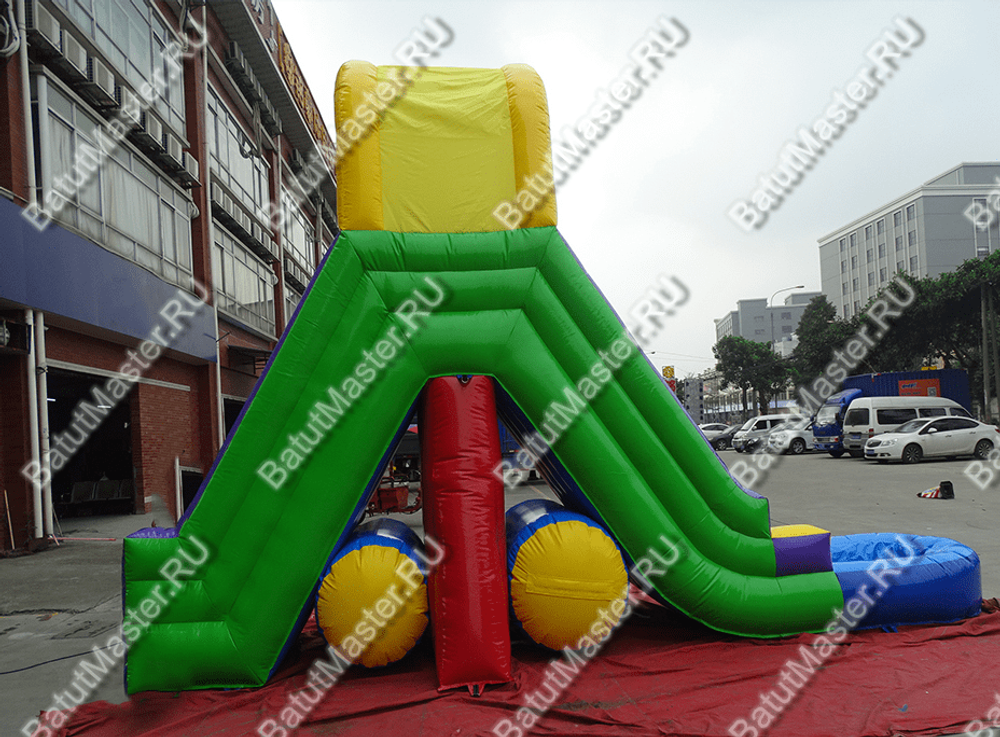 Надувная прямая водная горка с бассейном «Ультра», 9*3*5 м, герметичная