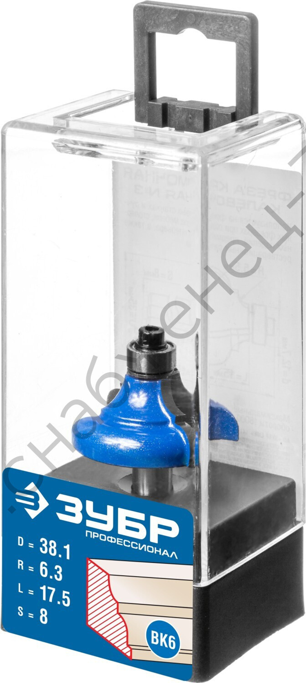 ЗУБР 38.1x17,5мм, радиус 6.3мм, фреза кромочная калевочная №3