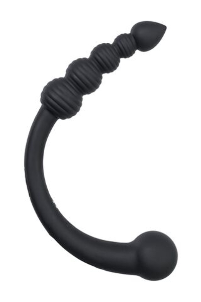 Черный двусторонний вибратор - 35 см. (Цвет: черный)