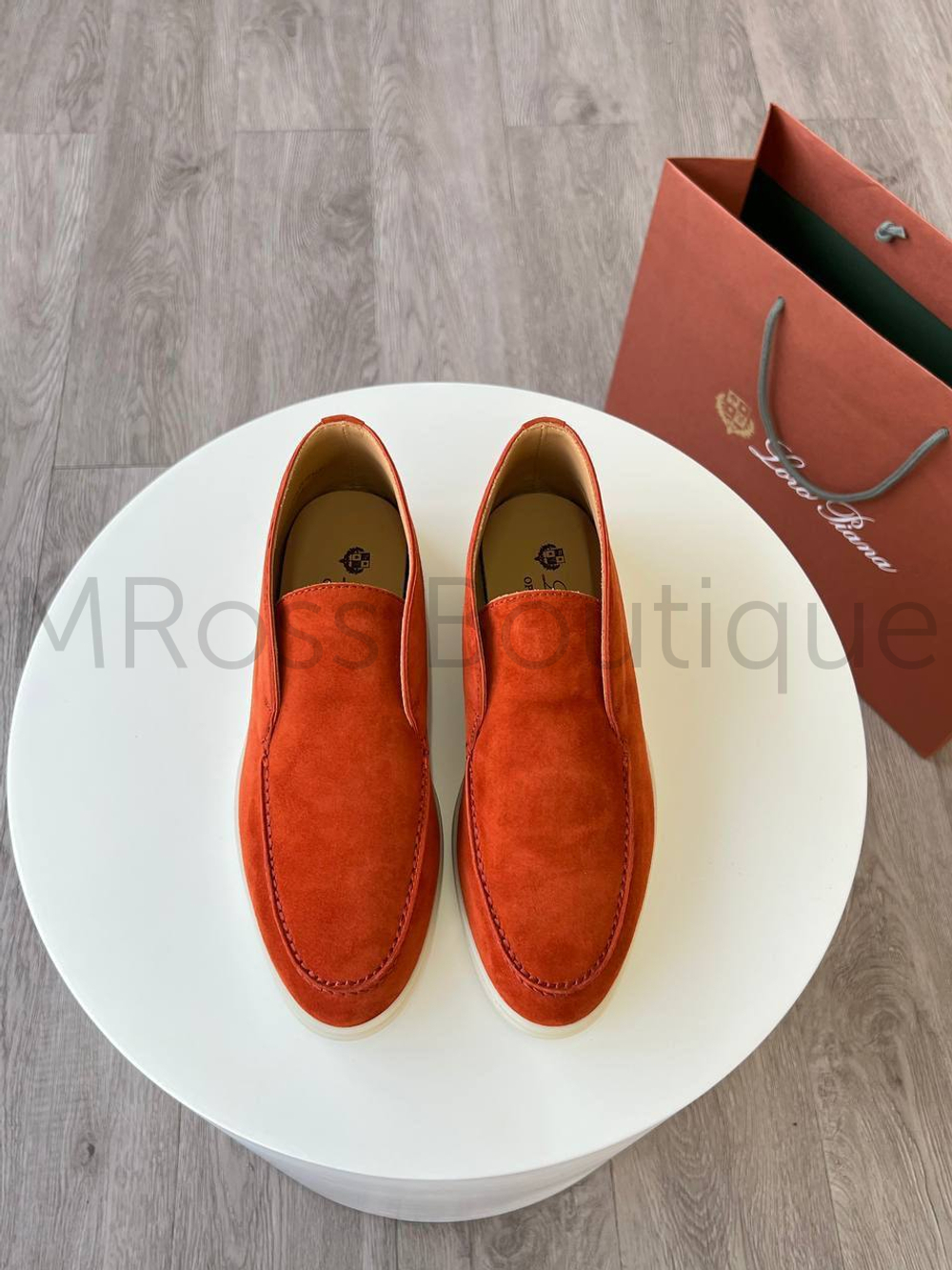 Оранжевые замшевые ботинки Open Walk Loro Piana (Лоро Пиано) премиум класса