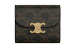 CELINE Triomphe Triumph Gate Canvas Wallet Small Women"s Tawny