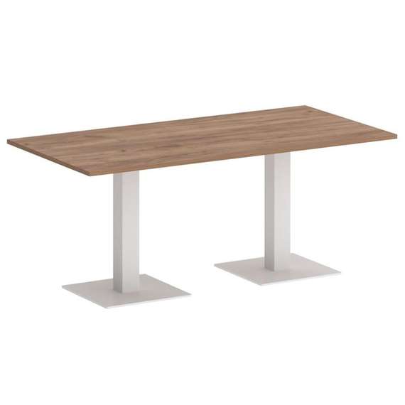 First Стол прямоугольный KSPRG-4 Дуб Табак/Металл Белый 1800*900*750