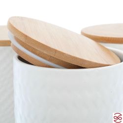 Набор ёмкостей для сыпучих продуктов Royal Classics Белый узор 650 мл, 10*10*15 см (3 шт)