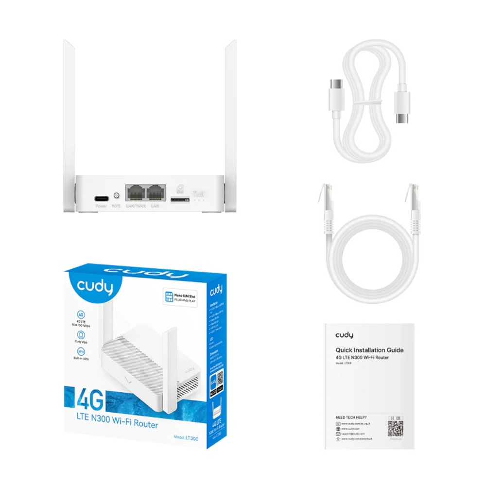 Cudy LT300 2.0 Wi-Fi 4G LTE Cat.4 роутер N300