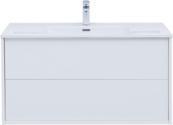 Тумба под раковину Aquanet Lino 100 (Flat) белый глянец