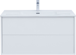 Тумба под раковину Aquanet Lino 100 (Flat) белый глянец