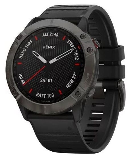 Умные часы Garmin Fenix 6X Sapphire DLC, серый/черный