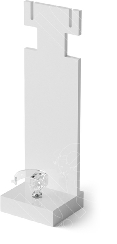 Подставка акриловая для гарнитура/2 прорези/2 выемки/кольцедержатель/ПЭТ карман/Н-130 мм.