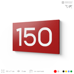 Номер на дверь 150, табличка на дверь для офиса, квартиры, кабинета, аудитории, склада, красная 120х70 мм, Айдентика Технолоджи