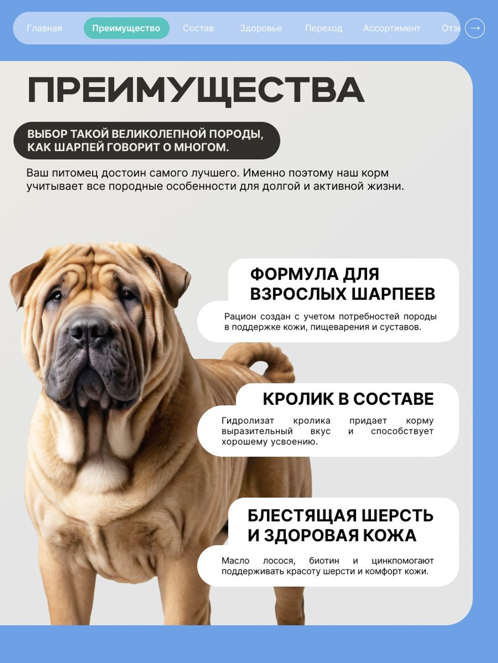 Корм сухой для собак породы Шарпей, с кроликом, 3 кг, QUATTRO