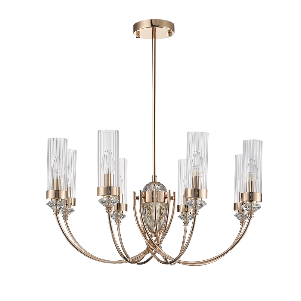 SL1402.203.08 Люстра подвесная ST-Luce Латунь/Прозрачный E14*8 40W ЭЛЕГРА