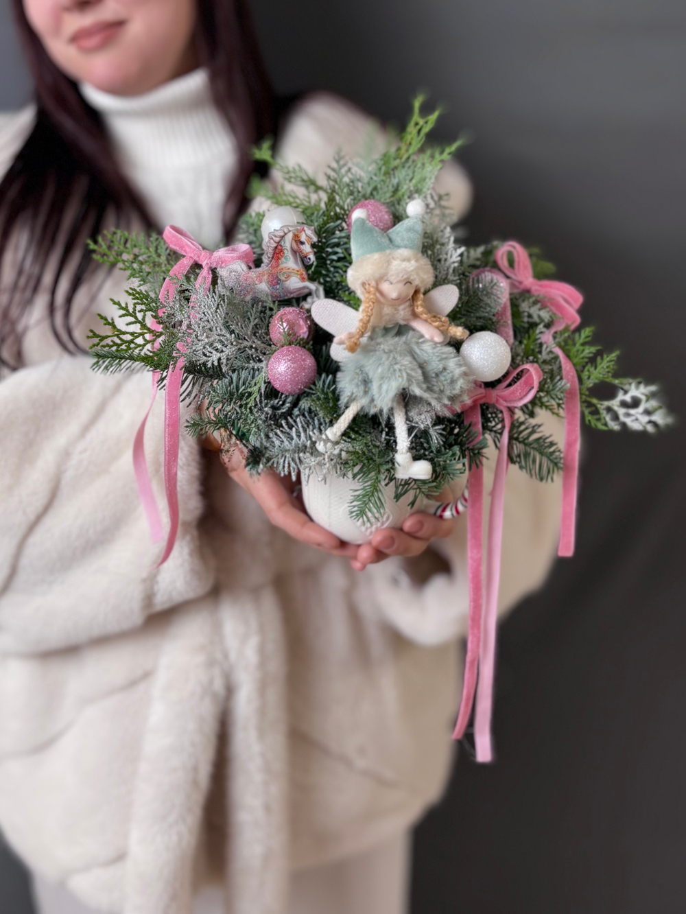 Новогодняя композиция в кружке «Милый ангелочек»