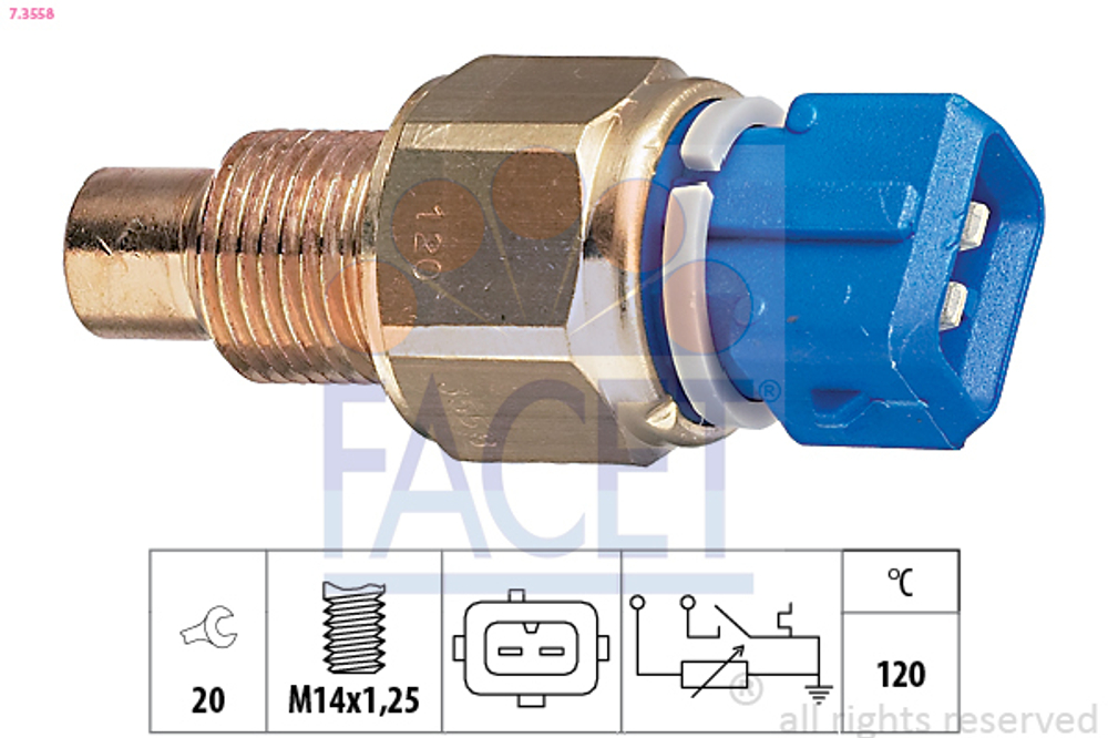 FACET - 73558-FAC - Sensor, coolant temperature