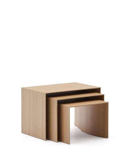 Litto Комплект из 3-х столиков из дубового шпона с отделкой натурального цвета