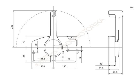 Дистанционное управление без гидроподъема, тянет газ, 7P, 5м (аналог Y-703)
