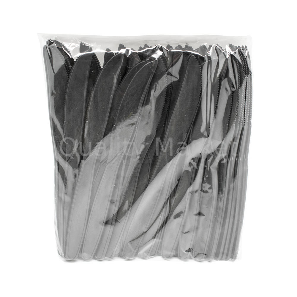 Нож  (чёрный) 185 мм  кукурузный крахмал (50шт/1000шт)