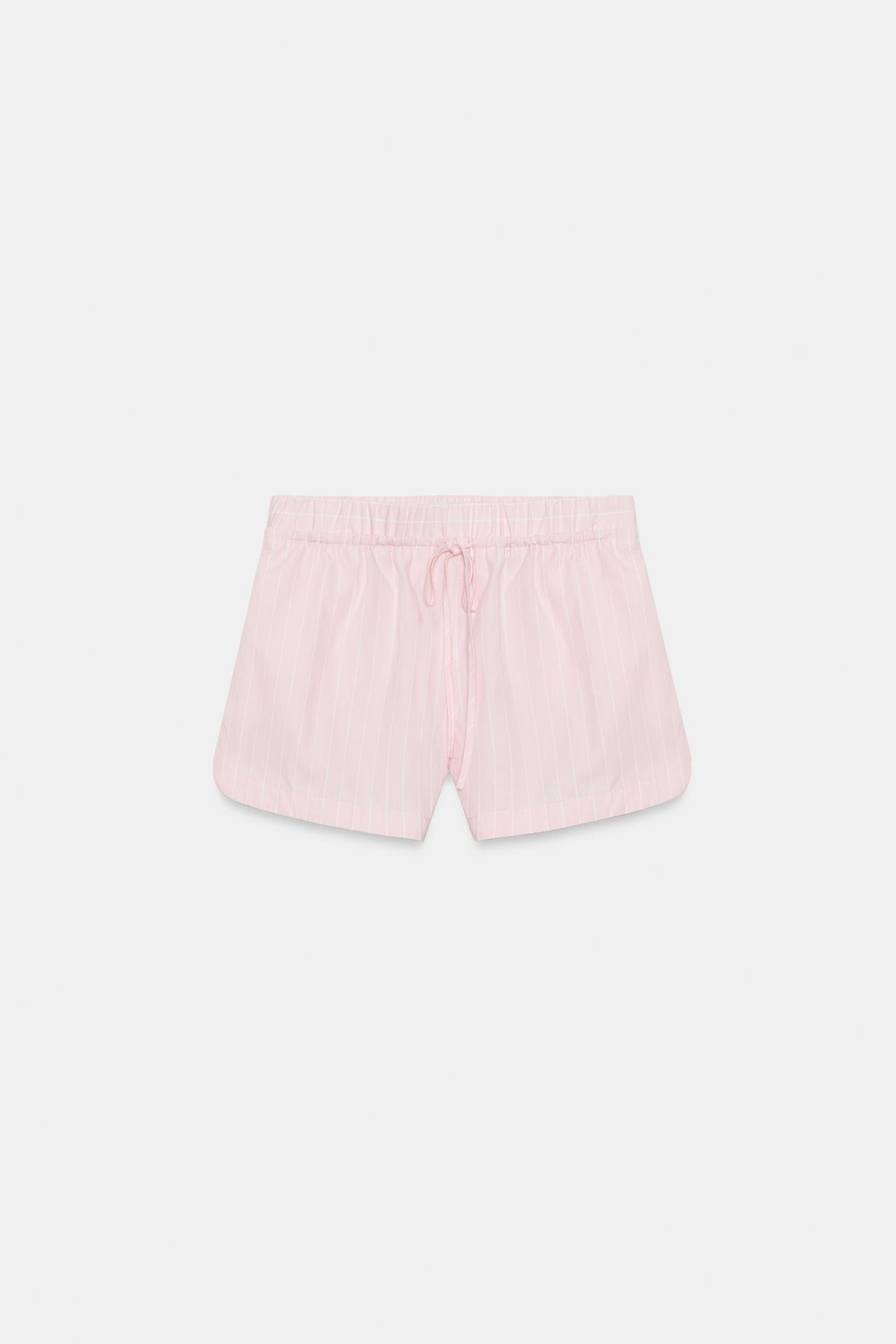 ZARA ШОРТЫ ИЗ ПОПЛИНА В ПОЛОСКУ, РОЗОВЫЙ/БЕЛЫЙ