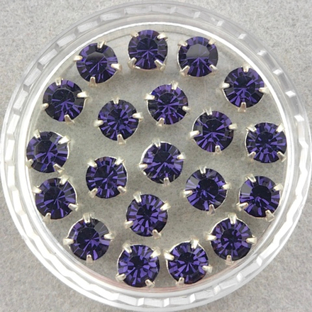 Шатоны Preciosa MAXIMA в оправах, Purple Velvet/Silver
