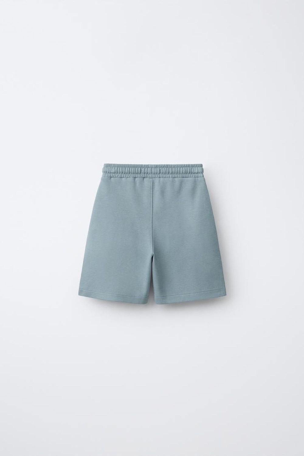 ZARA КОМПЛЕКТ ИЗ ФУТБОЛКИ И ШОРТОВ ИЗ ТКАНИ ИНТЕРЛОК, ЛИНЯЛЫЙ СИНИЙ