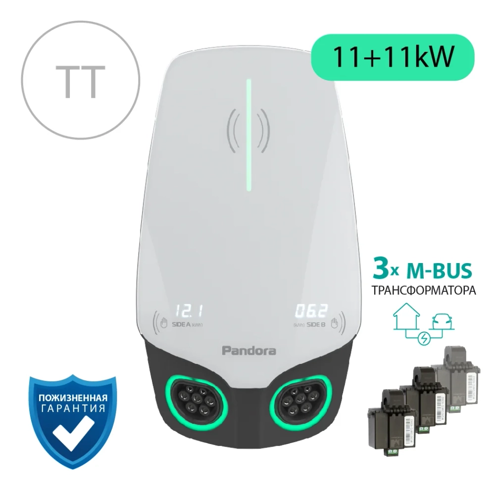 Зарядная станция Pandora Wall-E DUO TT Home Edition AC 11+11 кВт