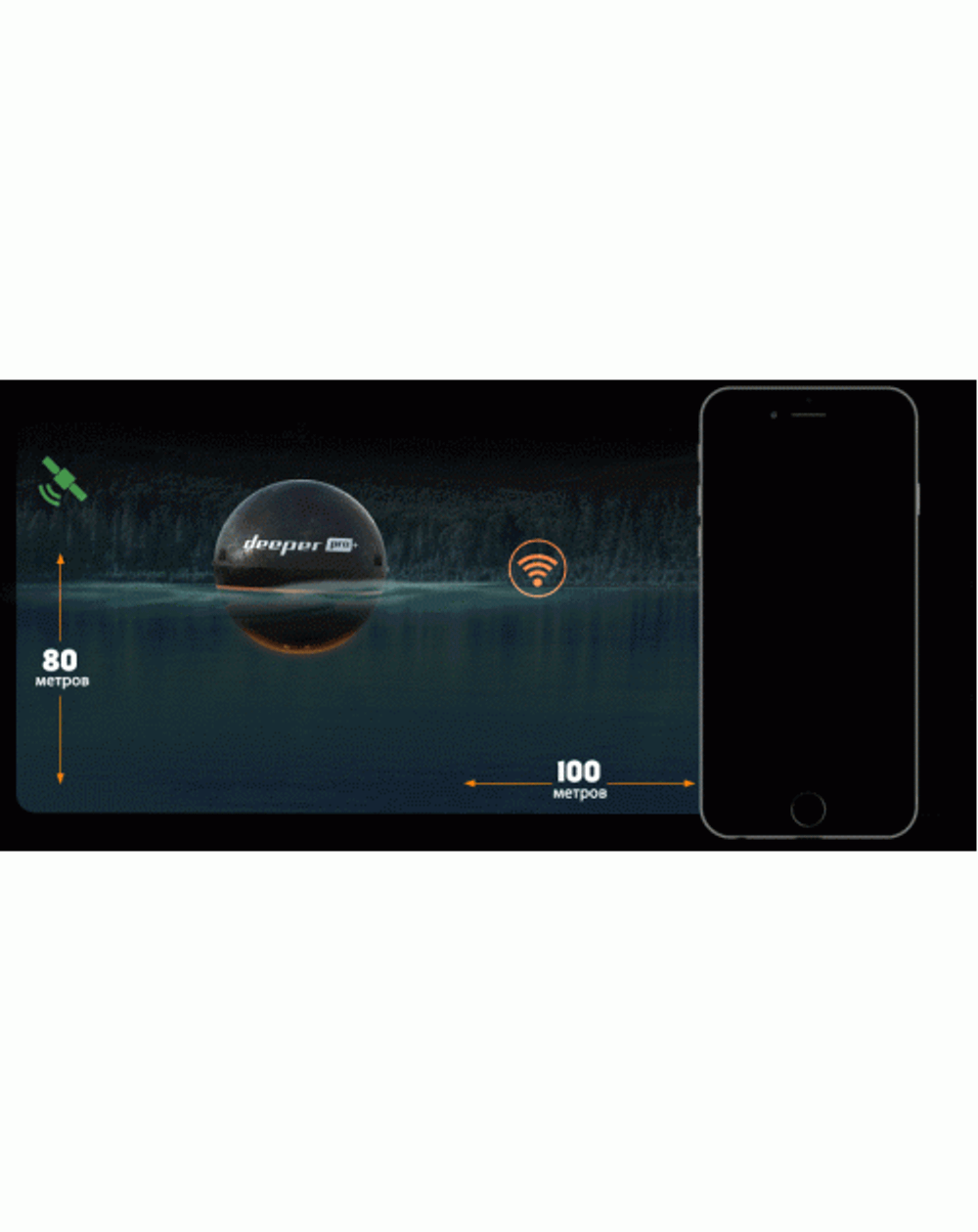 Купить Беспроводной эхолот DEEPER SONAR PRO+ (WI-FI, GPS) по низкой цене в  интернет магазине SONARHD.RU| Можно в кредит или рассрочку