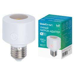 ULH-A180 E27-WF WHITE Умный патрон-адаптер Wi-Fi+Bluetooth. под лампу Е27. 220В. 100Вт. Белый. Голосовое управление+приложение UnielSmart. TM Uniel