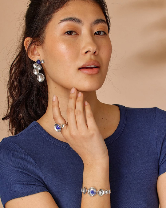 Браслет ORI TAO, Jimili, с лазуритом, OT24.2-13-69270 (серебристый)