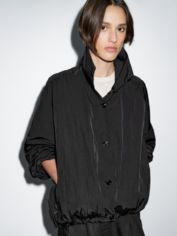 Massimo Dutti Бомбер с высоким воротником, черный