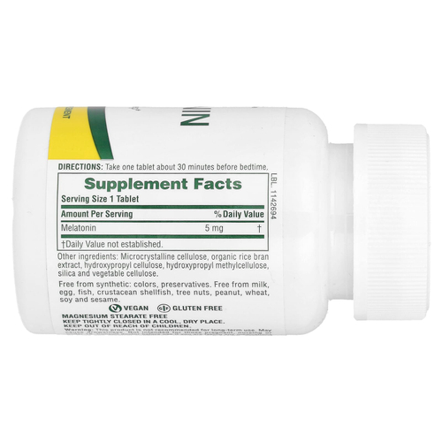 NaturesPlus, Мелатонин, 5 мг, 90 таблеток