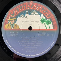 Винтажная виниловая пластинка LP Kiss Hotter Than Hell (Japan 1976) (No Obi) Bogart Labels