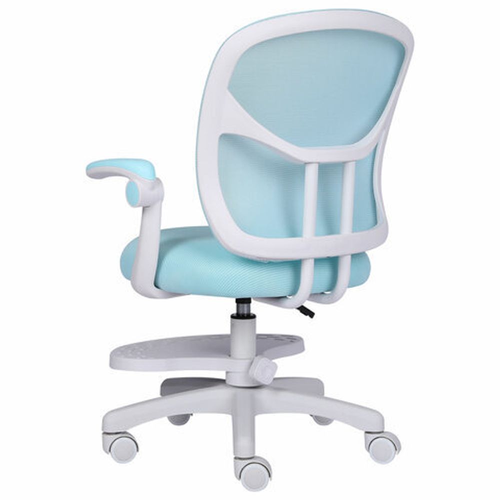 Кресло детское с подставкой для ног BRABIX "Toy MG-205", сетка/ткань TW, голубое, 533152