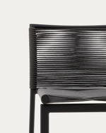 Садовый полубарный стул Culip из веревки и серого алюминия, 65 см