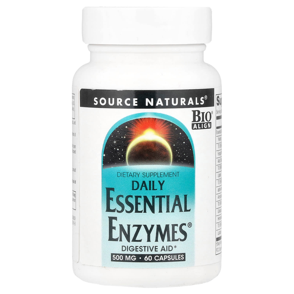 Source Naturals, Daily Essential Enzymes®, 500 мг, 60 капсул