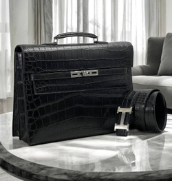Портфель Hermes из кожи крокодила