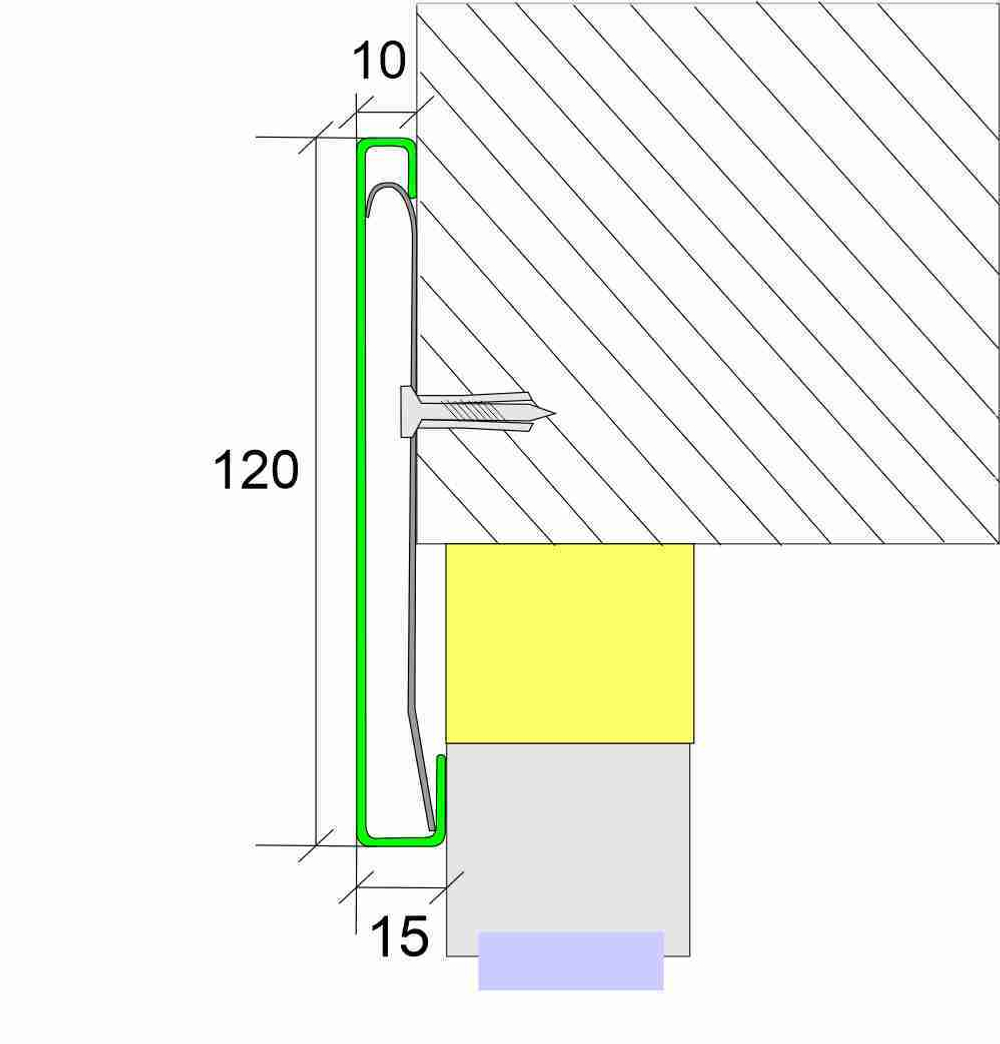 Алюминиевый наличник скрытого крепления /Ral/Tikkurila плоский 10*100*20 мм – 2 м