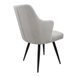 Стул поворотный "Хант 360" (арт. 345П), велюр Бренди В20 светло-серый, ножки круглые черные.