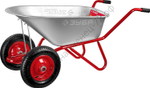ЗУБР Т-21, 90 л, 180 кг, двухколесная, оцинкованная сталь, стальные опоры и ось, садово-строительная тачка (39952)