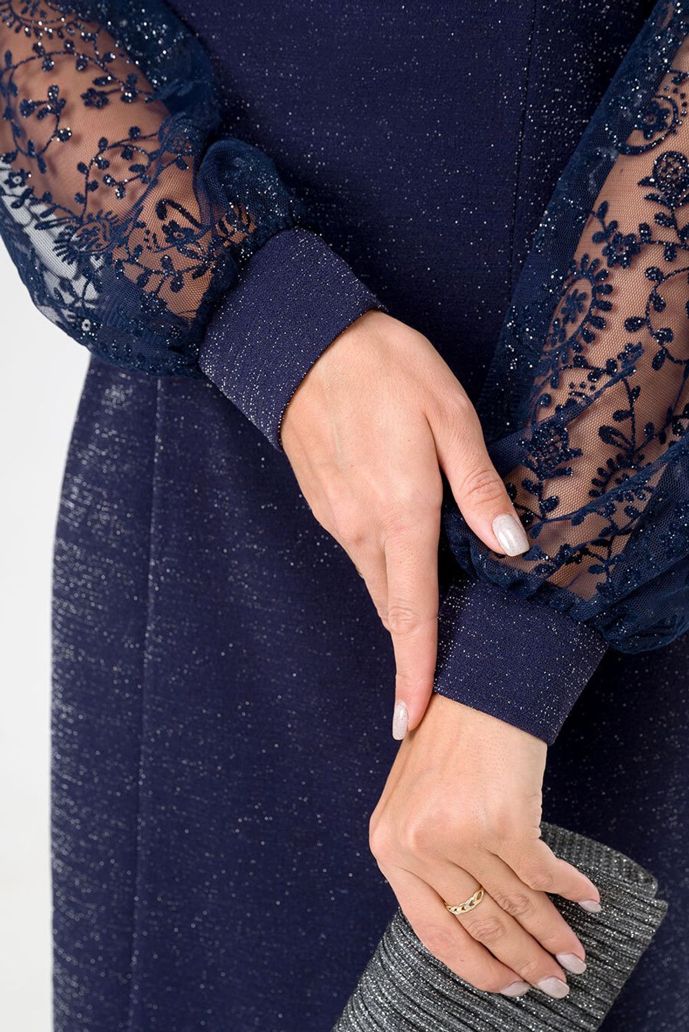 Платье Алексия Serenada синий люрекс (рукав вензеля) (Акция)