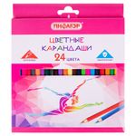 Карандаши цветные ПИФАГОР "БЫСТРЕЕ! ВЫШЕ! СИЛЬНЕЕ!", 24 цвета, классические, заточенные, 181813