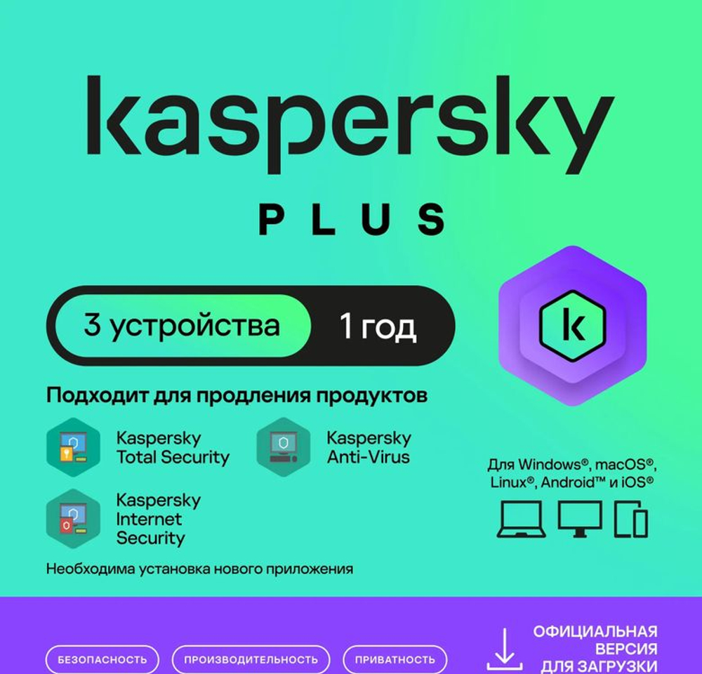 Антивирус Kaspersky Plus + Who Calls 3 устр 1 год Новая лицензия Ключ активации [kl1050rdcfs]