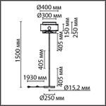 8043/1F MODERNI LN26 338 черный/серый/бежевый, металл/текстиль/ротанг Торшер Е27 1*60W 220V LAUNA