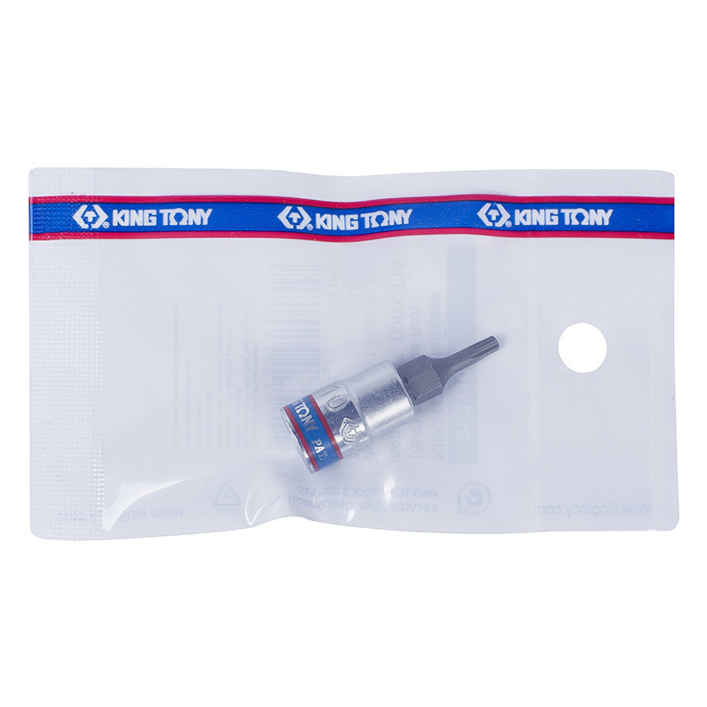 KING TONY (203310) Насадка (бита) торцевая 1/4", L = 37 мм, TORX, T10