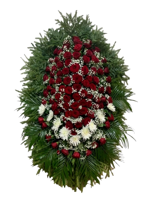 Траурный венок из живых цветов №31