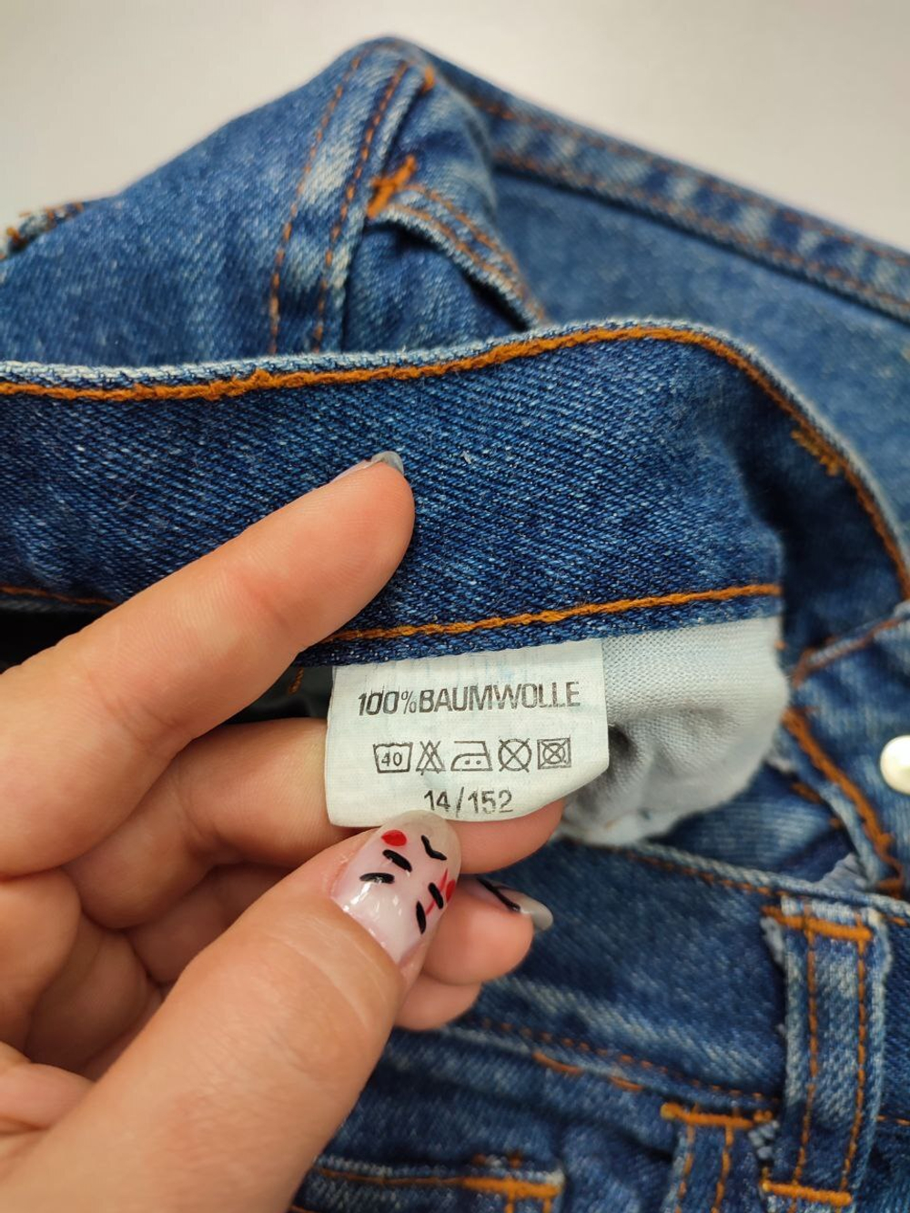 Джинсы синие красивые на 12-14 лет