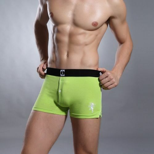 Мужские трусы боксеры зеленые с задним карманом Superbody Green Pocket Boxers