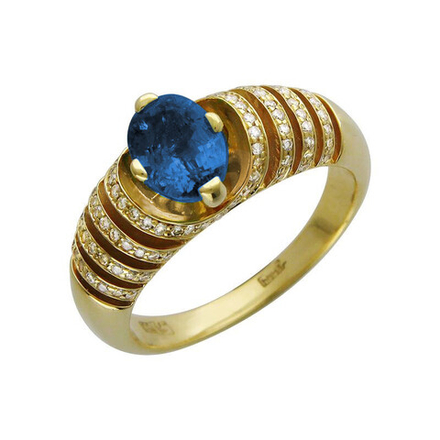 Кольцо с бриллиантами  из желтого золота JA-K-643585-1