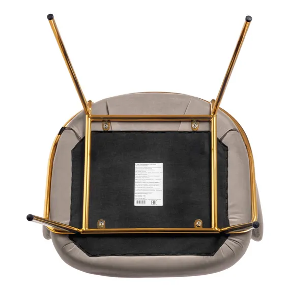 Стул Lime, серо-бежевый микровелюр с золотыми ножками